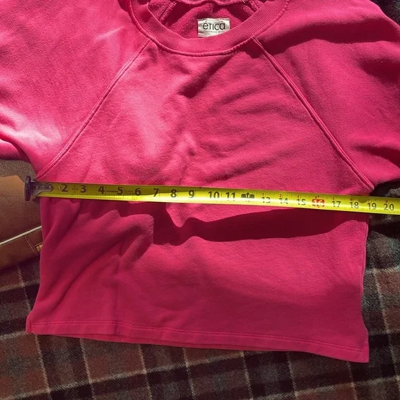 Ética Organic Cotton Cropped Sweatshirt Pink Sustainable Ethical Fashion S - Picture 5 of 8